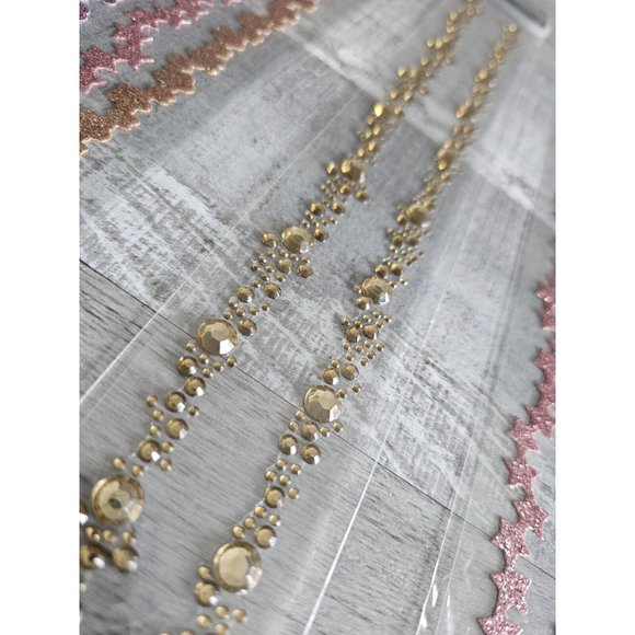 Sticker Lot Scrapbooking 3D Stickers 12" Borders Jewel Pearl Flowers Spring #112 - Picture 2 of 7